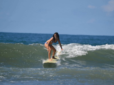 Intermediate level surfer